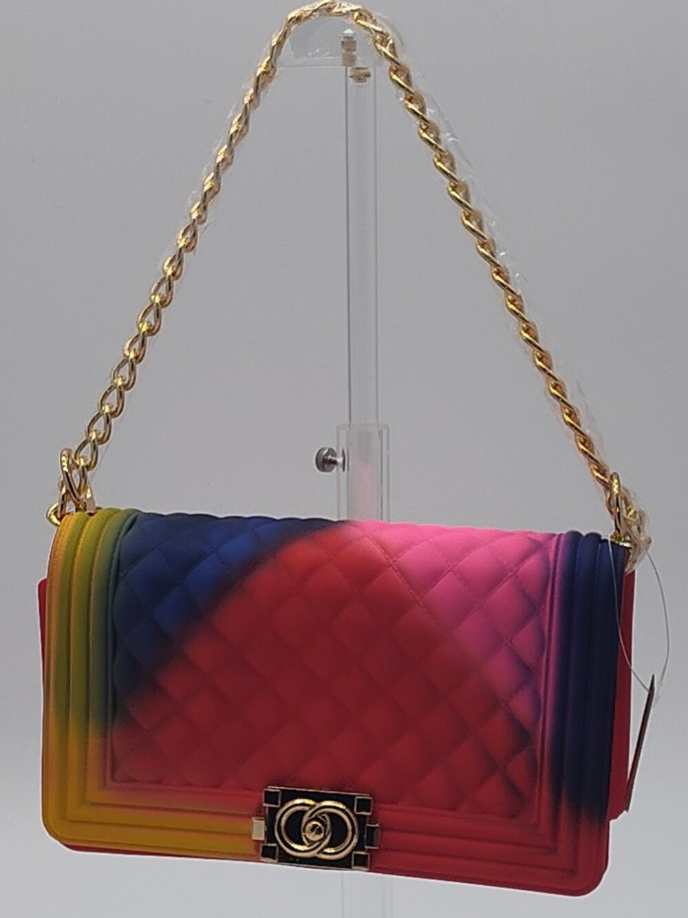 Sunset Gradient Quilted Crossbody Clutch